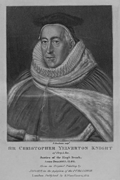 Portrait of Sir Christopher Yelverton, from 
